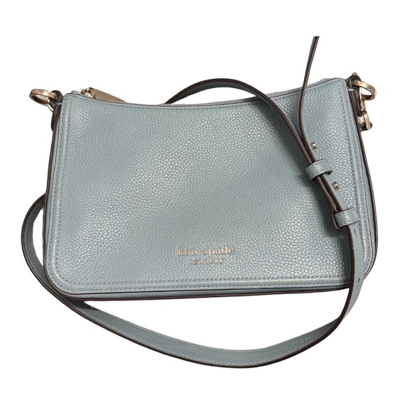 Kate Spade Bradley Medium Crossbody – Powder Blue Pebbled Leather, Two Straps - Picture 1 of 6
